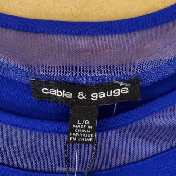 NWT Cable & Gauge Womens Blue Short Sleeved Top Shirt Size L - Picture 7 of 10